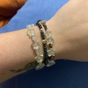 Iridescent star bead crystal bracelet hippy jewelry for women super cute